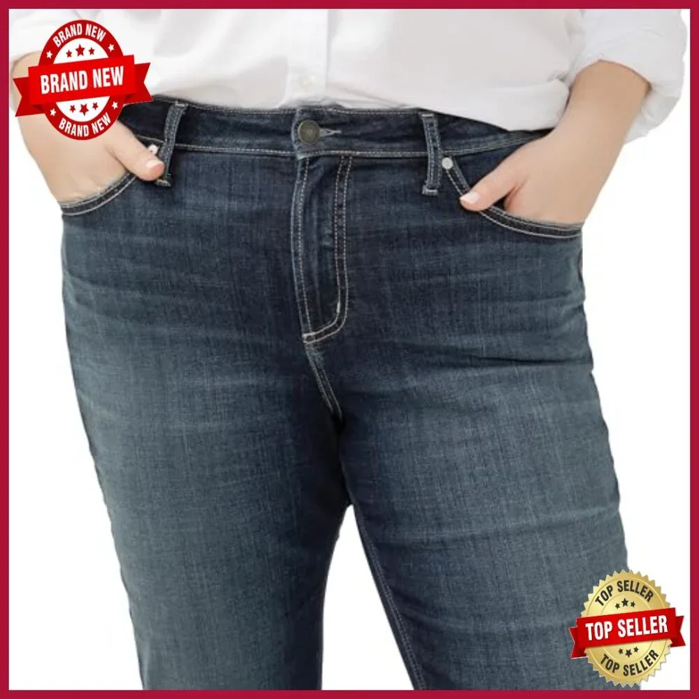 Plus Size High Rise Curvy Fit Capri Jeans Stretch Denim - Picture 4 of 6